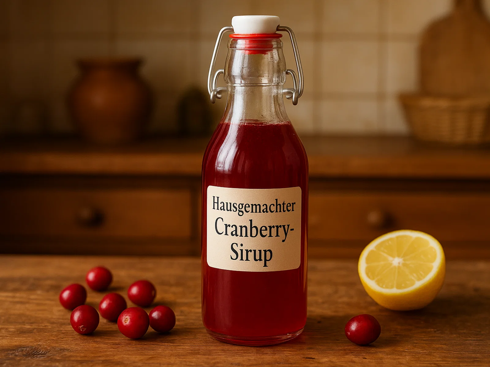 Hausgemachter Cranberry-Sirup