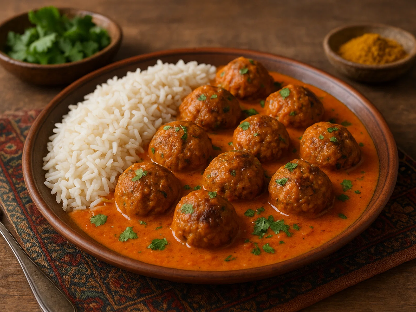 Tschelo Kofta (afghanische Hackbällchen in Tomaten-Joghurt-Sauce)