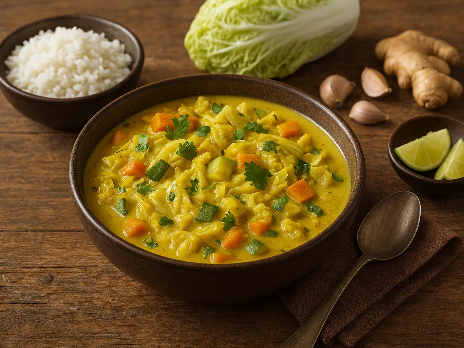 Chinakohl-Curry mit Kokosmilch