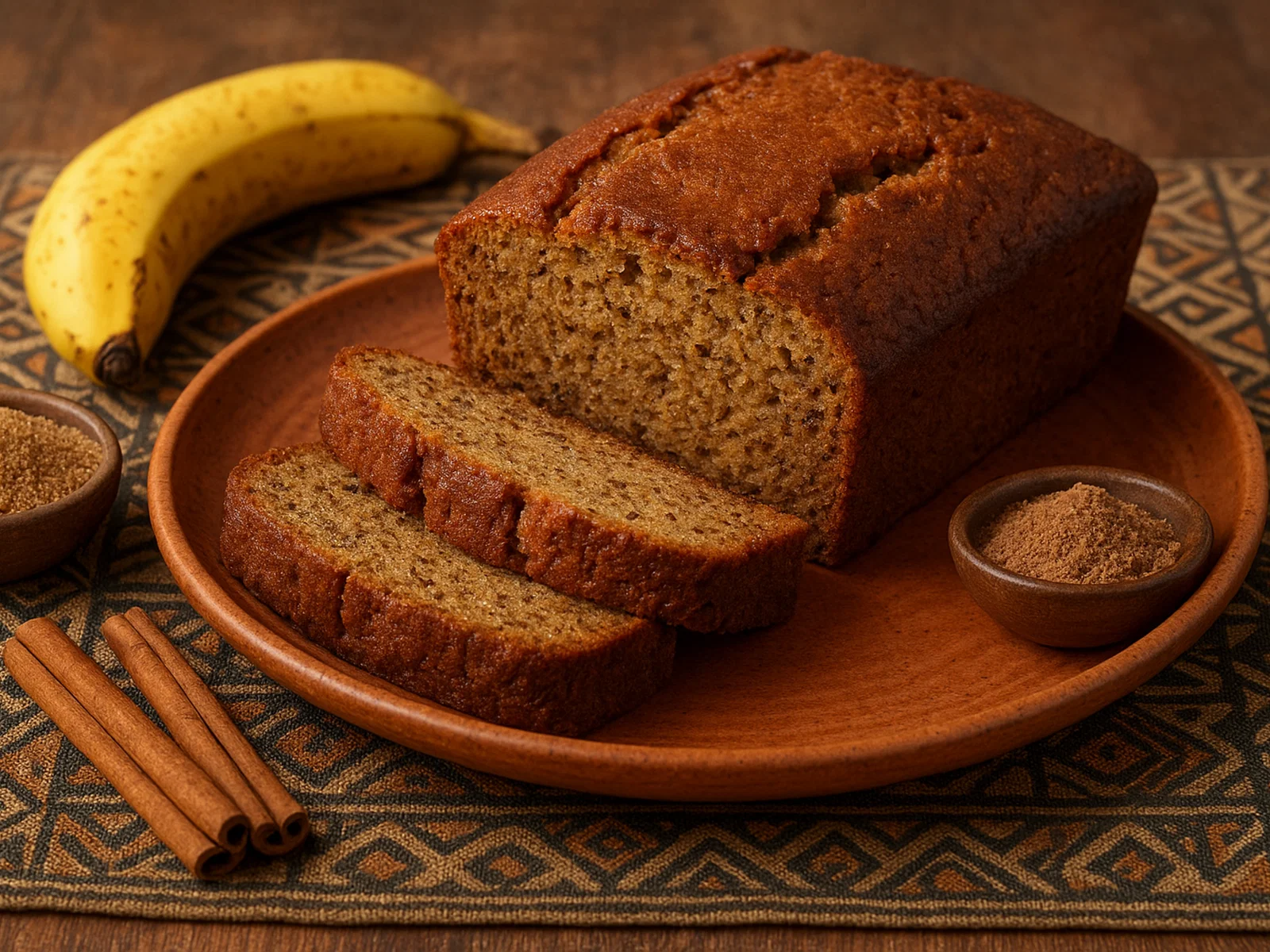 Ghanaisches Bananenbrot mit warmen Gewürzen