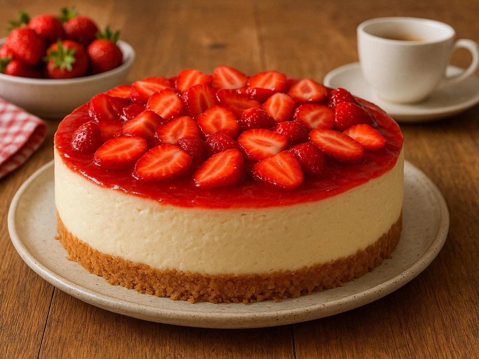 Cremiger Erdbeer-Cheesecake mit Frischkäse