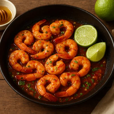 Chili-Limetten-Garnelen aus der Pfanne