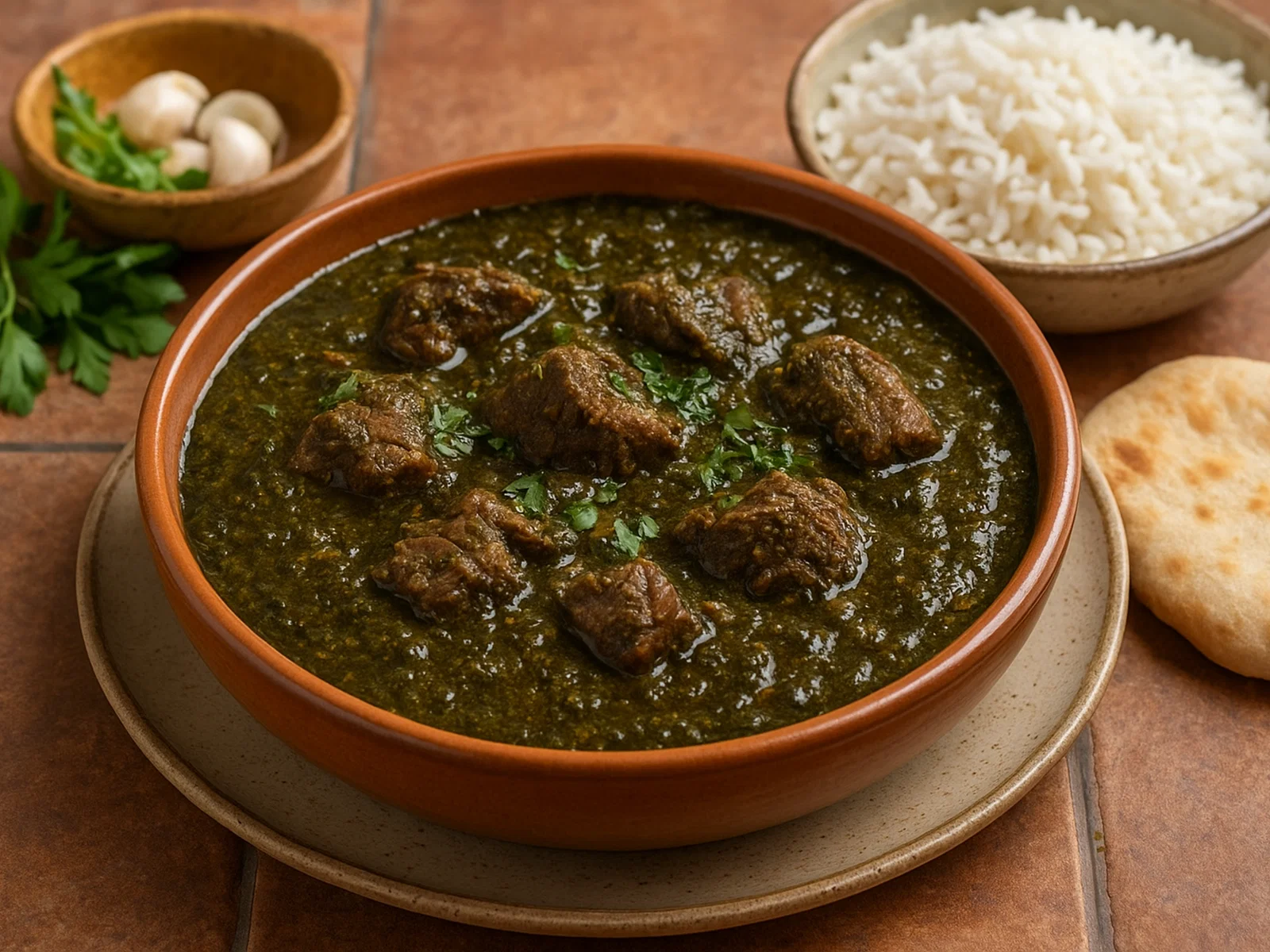Mloukhia mit Rindfleisch (ägyptische Art)