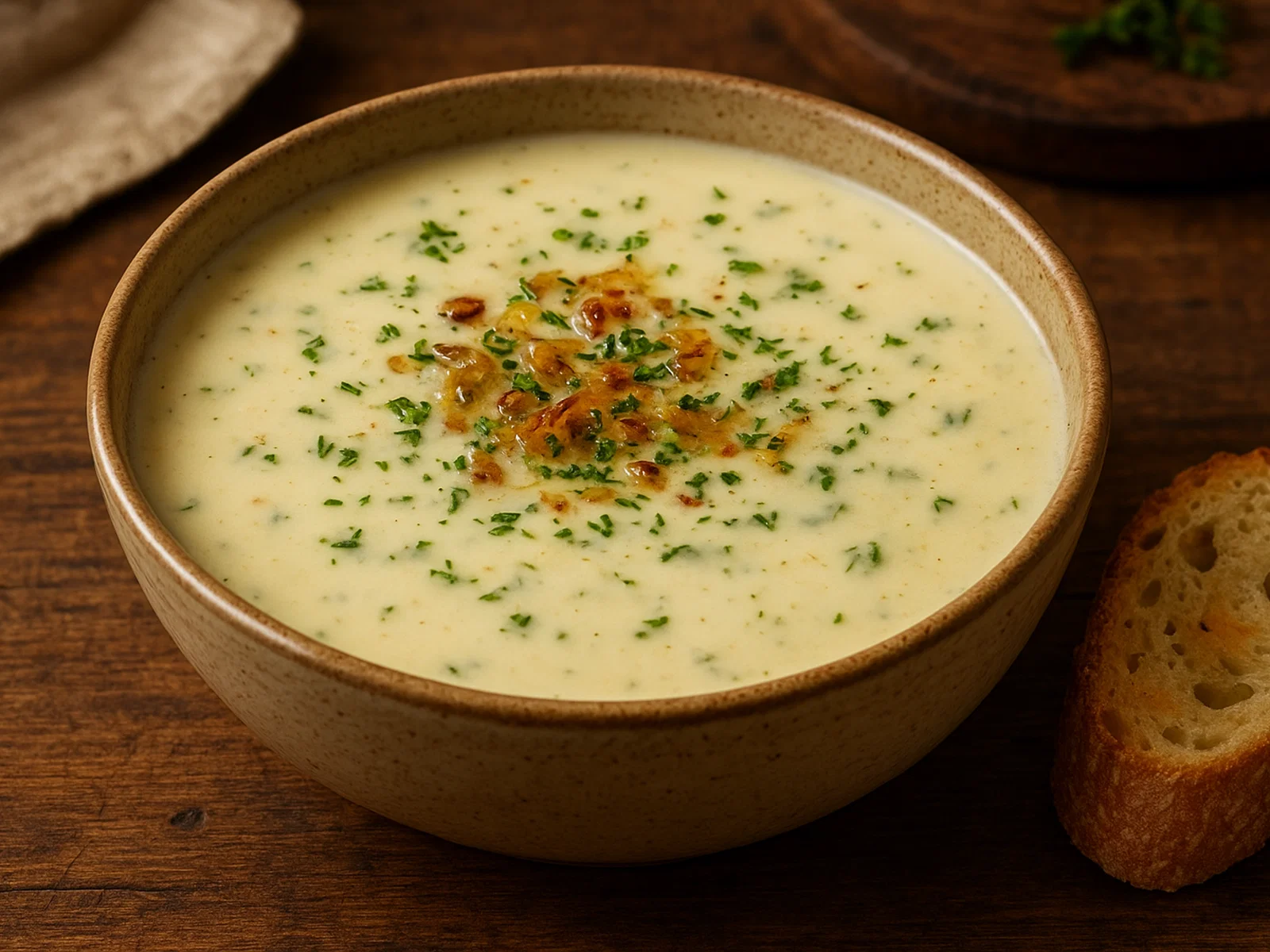 Cremige Käsesuppe mit Kräutern