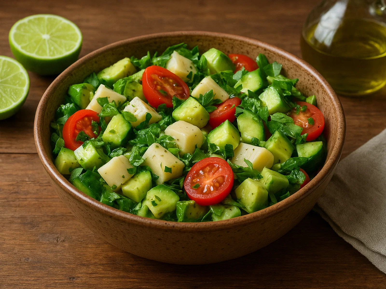 Salat Palmiste (Palmherzensalat mit Limetten-Vinaigrette)