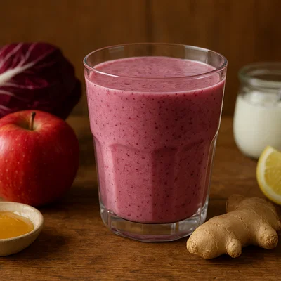 Radicchio-Apfel-Smoothie mit Ingwer und Zitrone