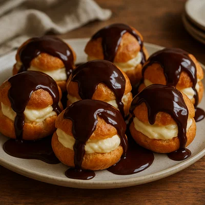 Profiteroles mit Schokoladensauce