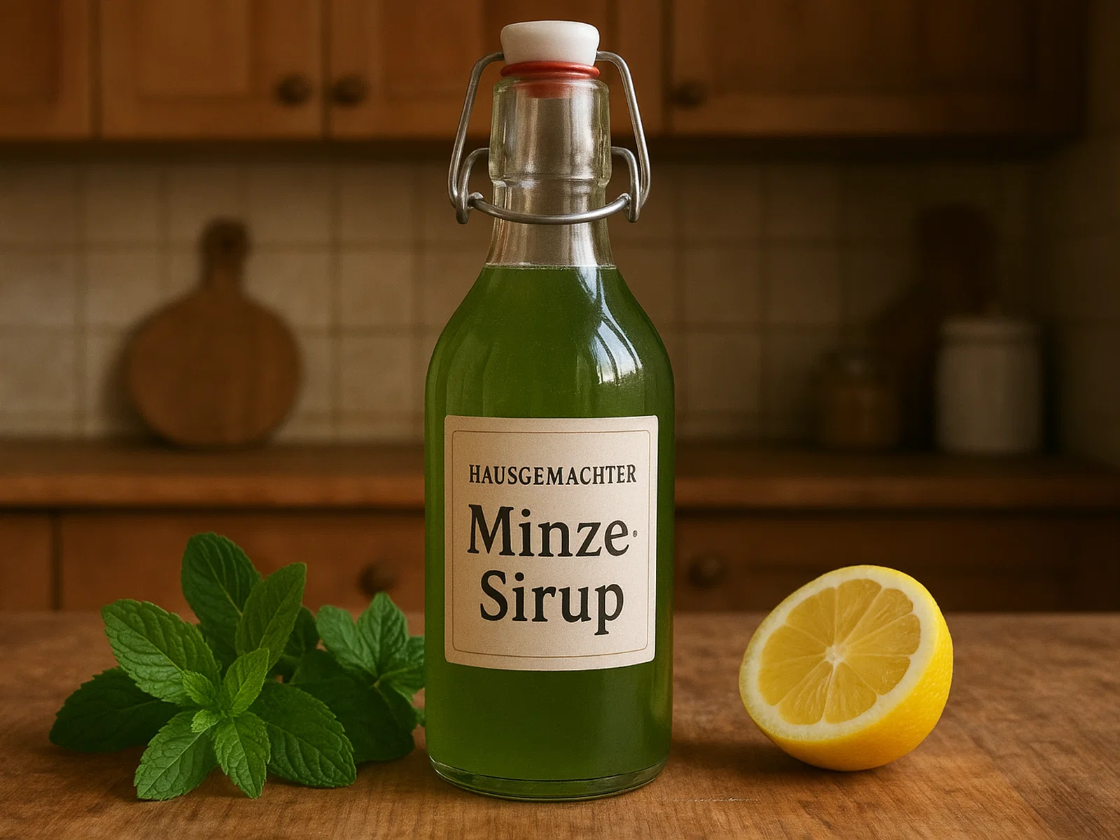 Hausgemachter Minze-Sirup für Limonaden