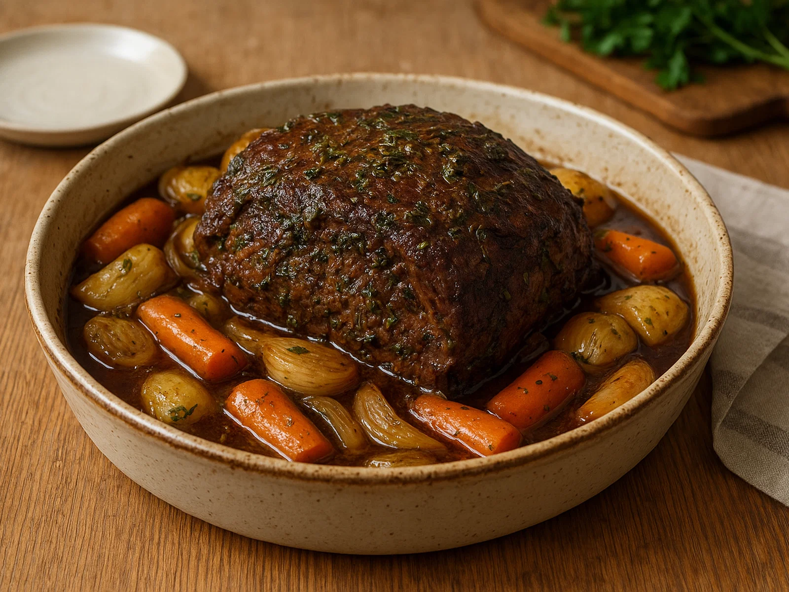 Tarvur Steikur – langsam geschmorte Rinderschulter in Kräutermarinade