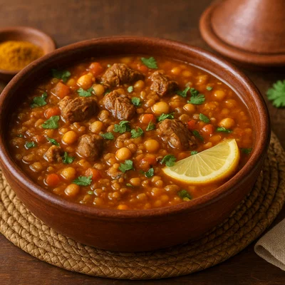 Harira – traditionelle marokkanische Lamm‑Linsen-Suppe