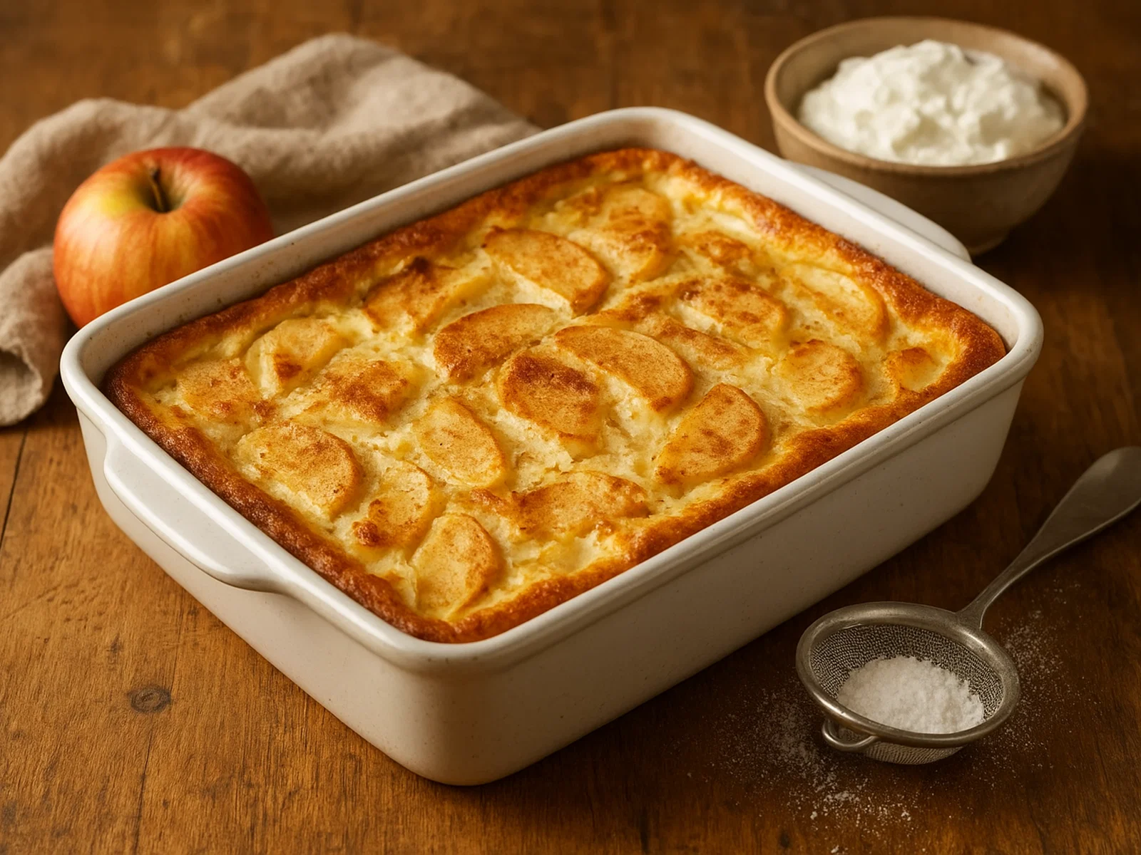 Apfel-Quark-Auflauf mit Zimt und Vanille