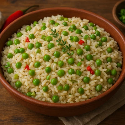 Karibischer Reis und Erbsen mit Kokosmilch