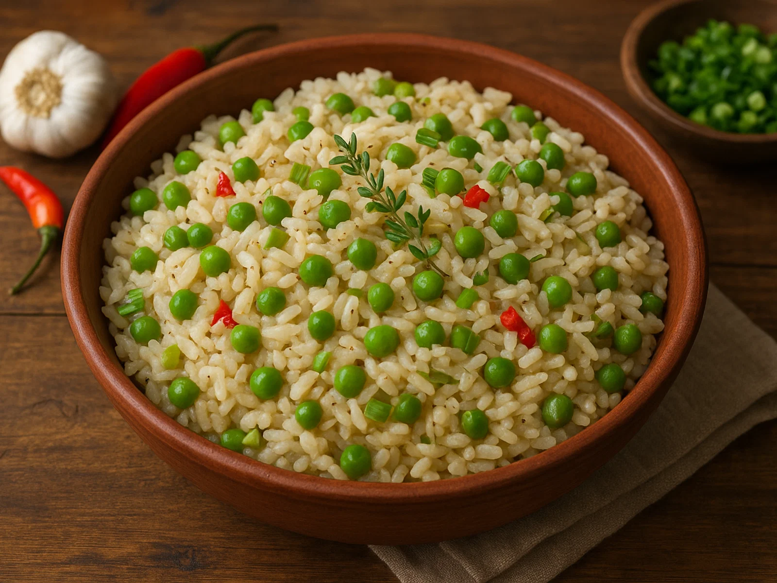 Karibischer Reis und Erbsen mit Kokosmilch