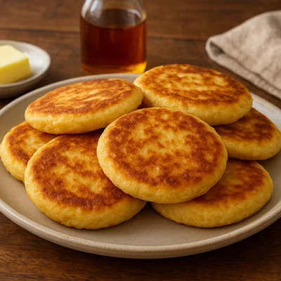 Klassische Johnnycakes (Maismehl-Fladen aus der Pfanne)
