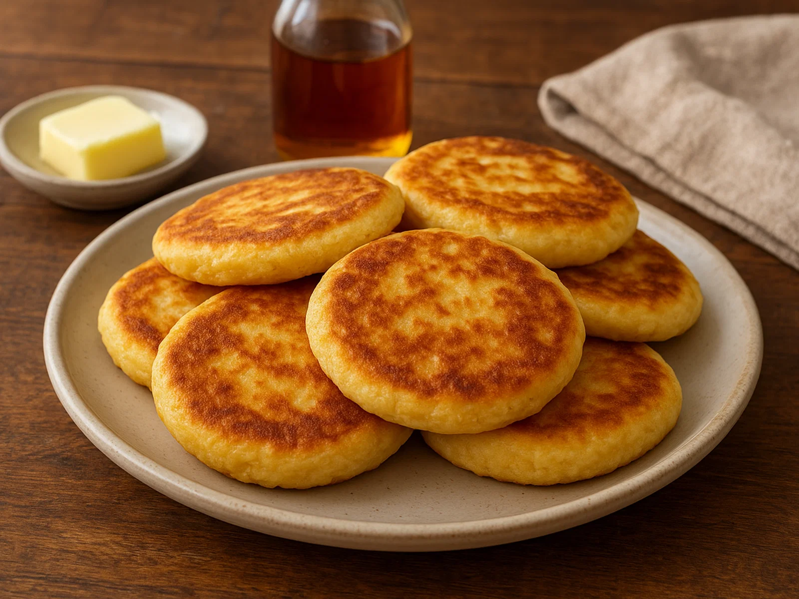 Klassische Johnnycakes (Maismehl-Fladen aus der Pfanne)