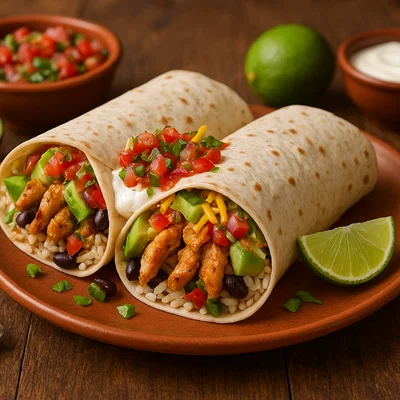 Hühnchen-Burritos mit Avocado und Salsa