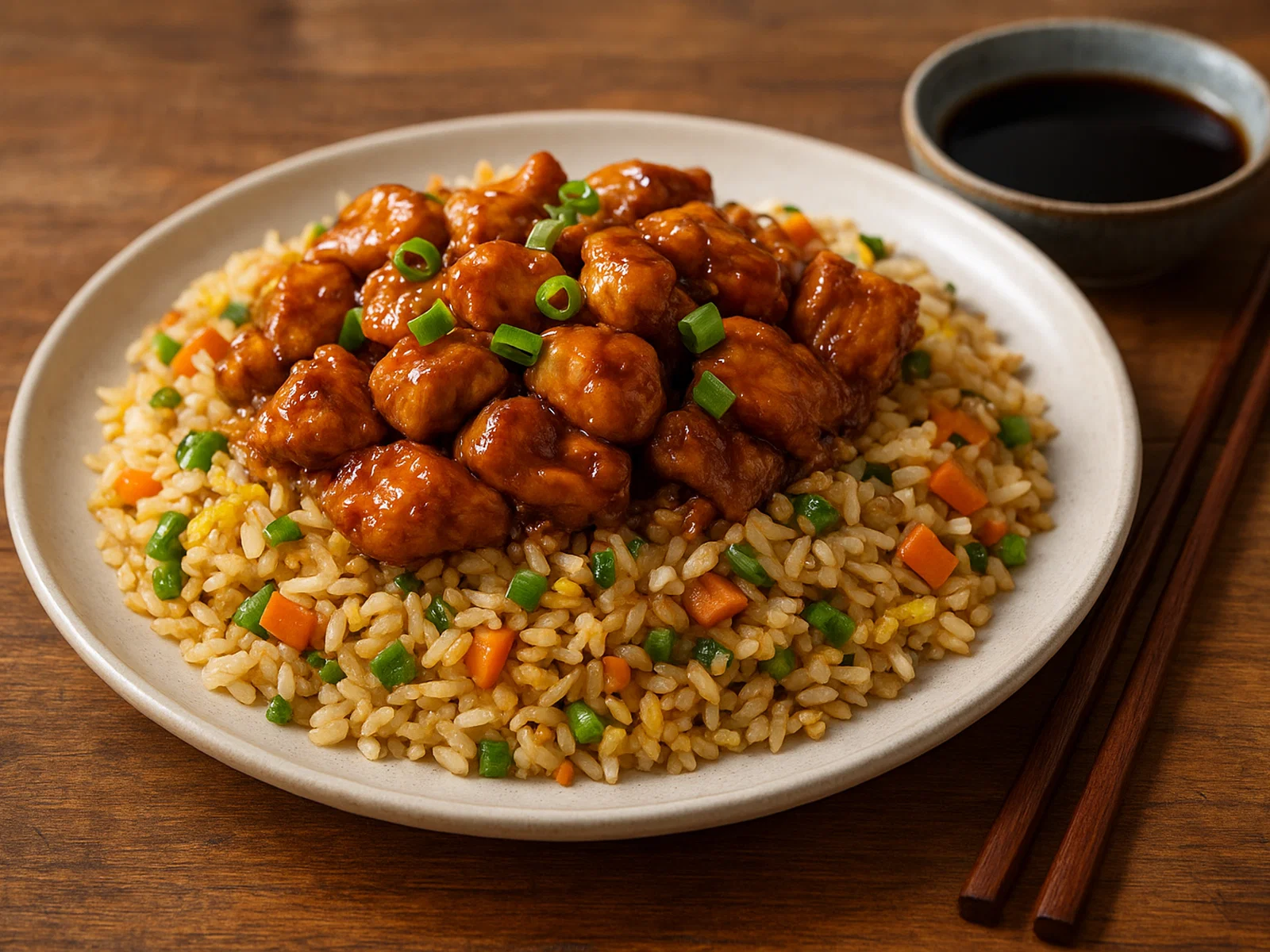 Taiwanesisches Hühnchen mit Gemüse-Eierreis