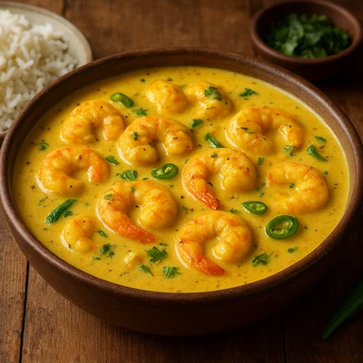 Chingri Malai Curry – Benglisches Garnelen-Kokos-Curry