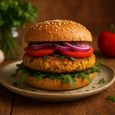 Saftige Kichererbsen-Burger mit frischen Kräutern