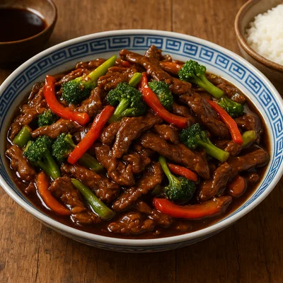 Tsuiwan – chinesische Wokpfanne mit Rindfleisch und Gemüse in würzig-süßer Sauce