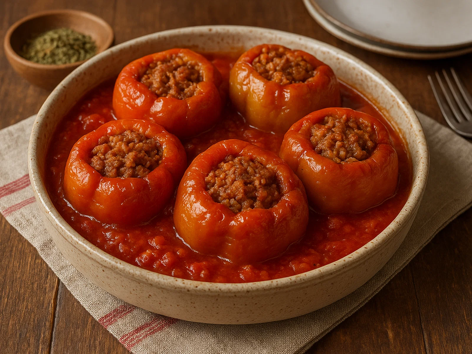 Punjene Paprike (Gefüllte Paprika aus dem Balkan)