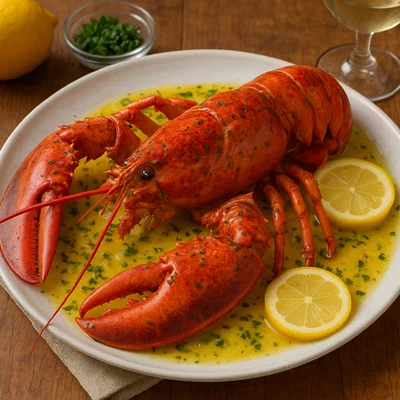 Guernsey Lobster mit Zitronen-Knoblauch-Butter