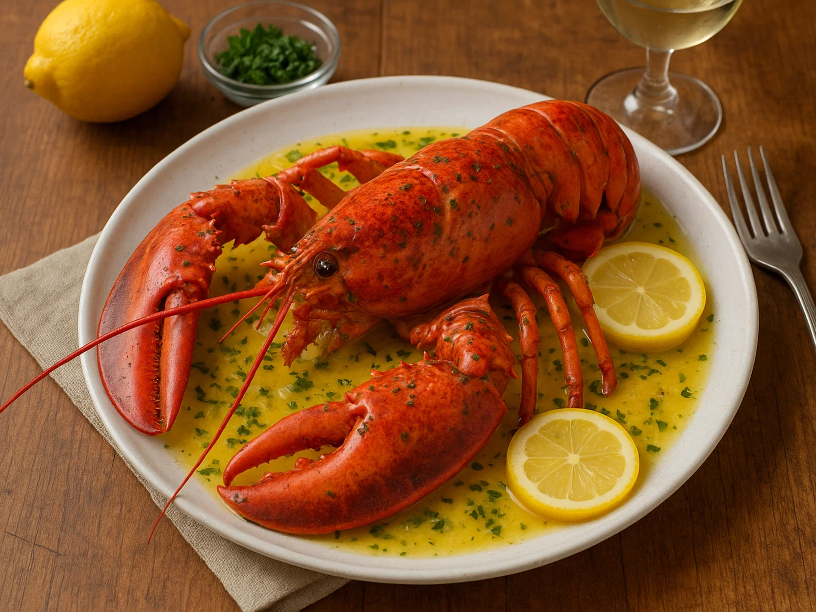 Guernsey Lobster mit Zitronen-Knoblauch-Butter