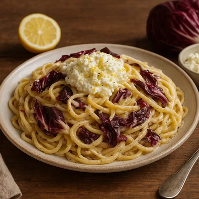 Radicchio-Pasta mit Zitronen-Ricotta