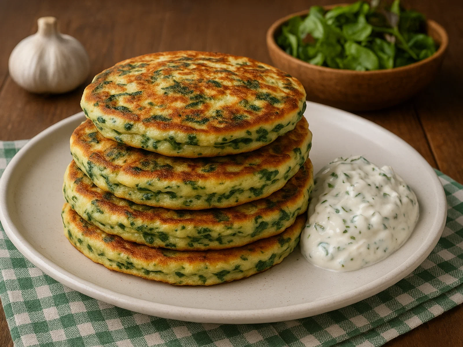 Herzhafte Spinat-Quark-Pfannkuchen
