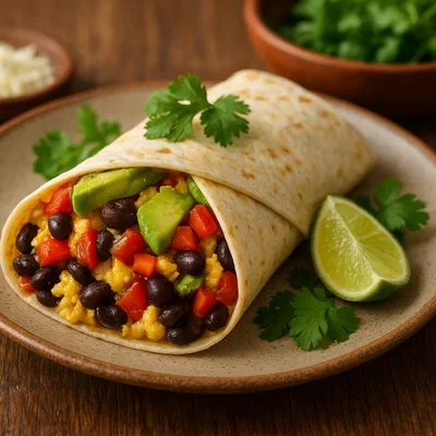 Frühstücks‑Burrito mit schwarzen Bohnen