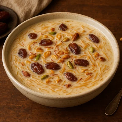 Sheer Khurma – Festlicher Milchpudding mit Fadennudeln und Trockenfrüchten