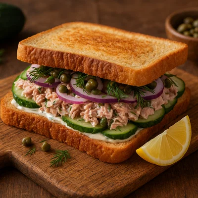 Thunfisch-Sandwich mit Dill, Zitrone und Kapern