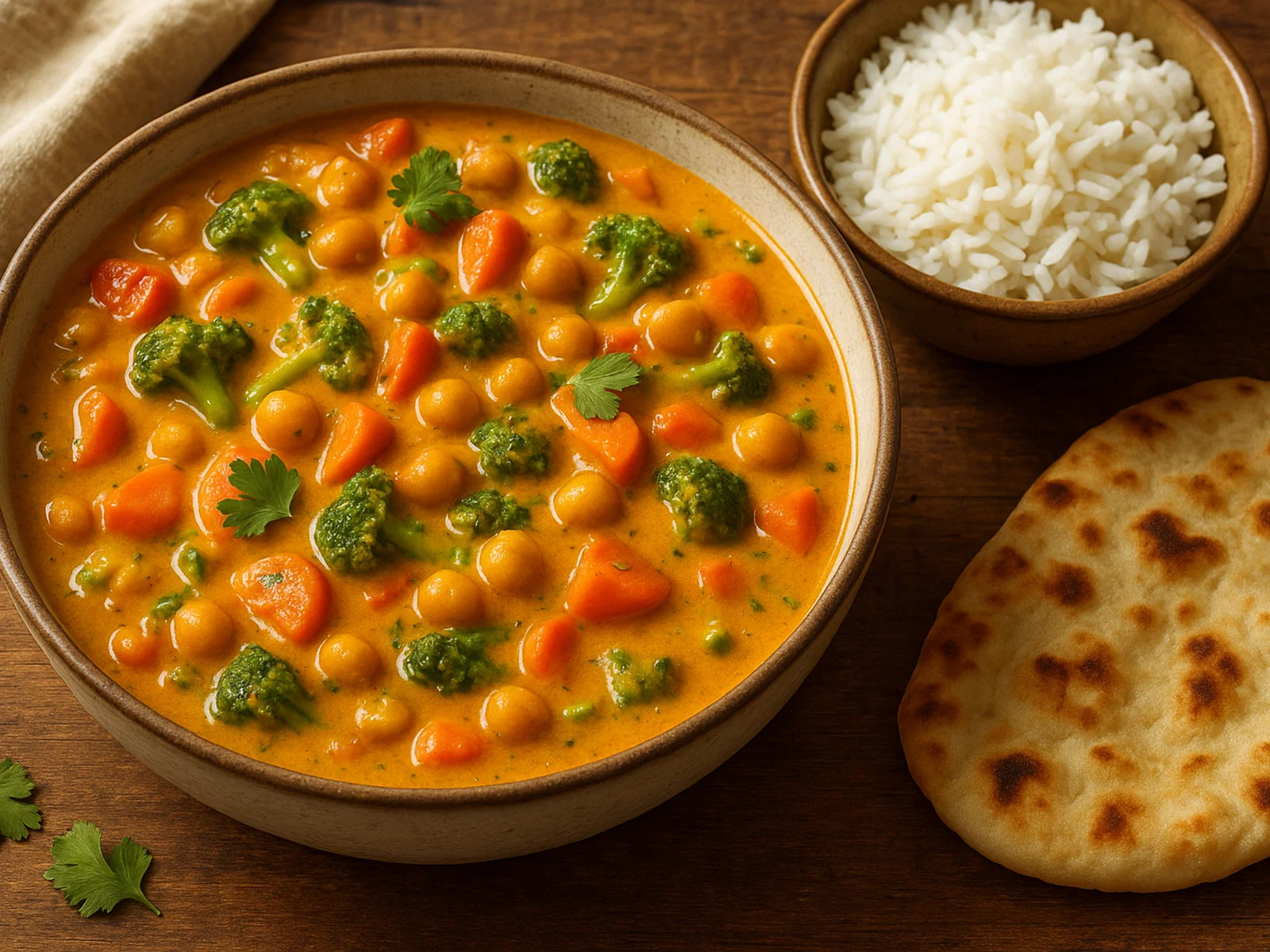Cremiges Kichererbsen-Gemüse-Curry mit Kokosmilch