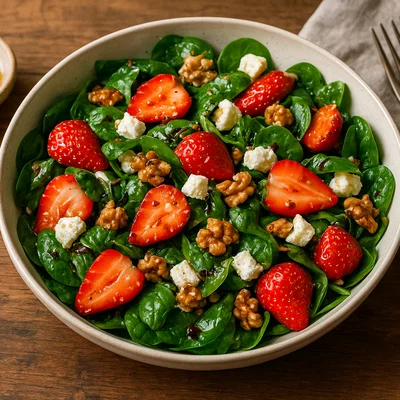 Erdbeer-Spinatsalat mit Feta