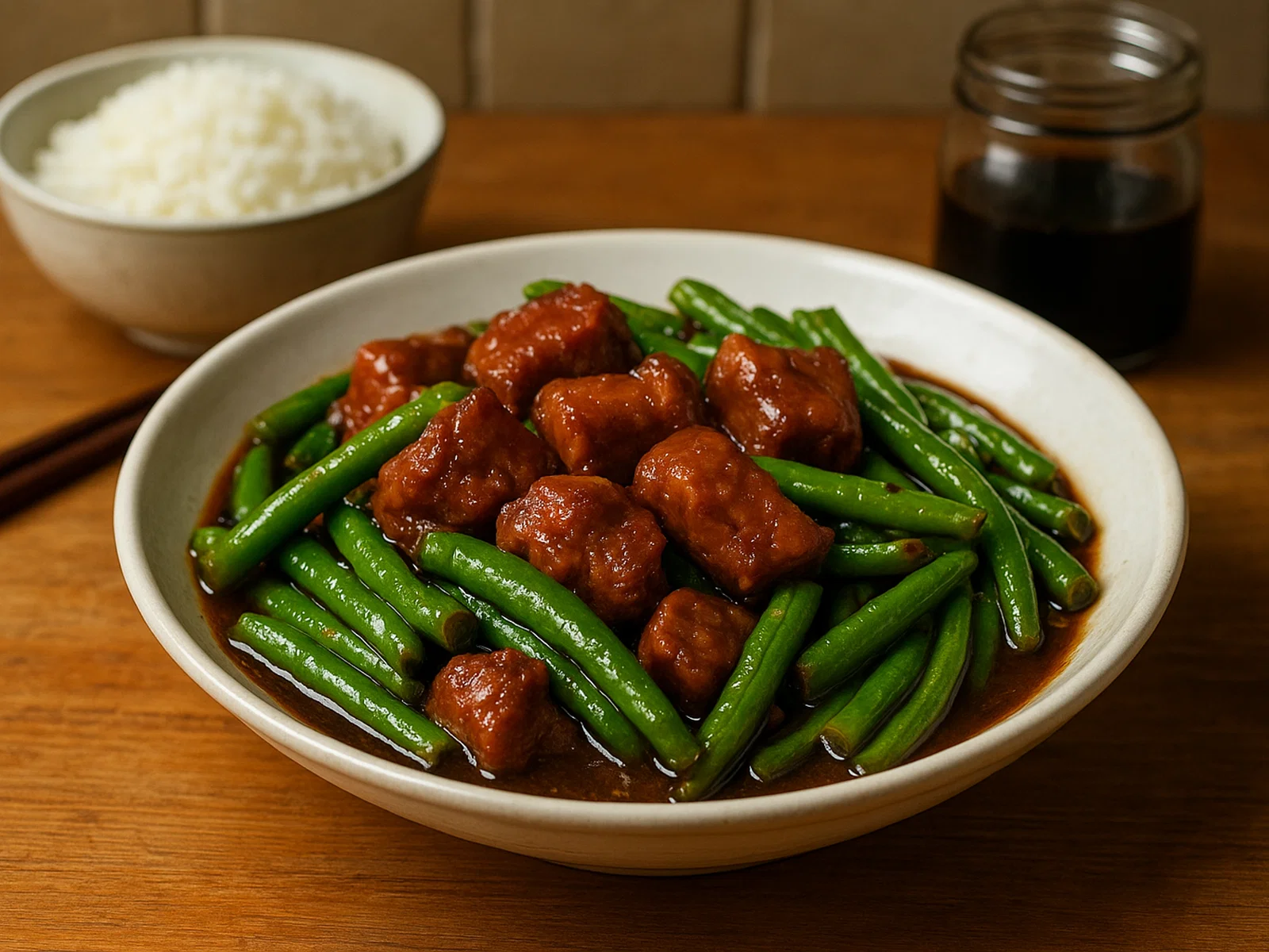 Taiwanesisches Schweinefleisch mit Bohnen