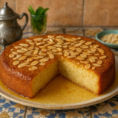 Kalb el Louz – Algerischer Grießkuchen mit Mandeln und Orangensirup