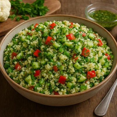 Blumenkohl-Couscous-Salat mit Kräuterdressing