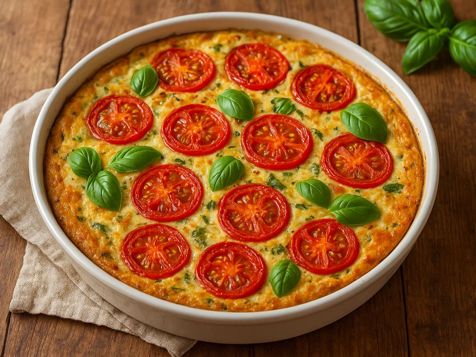Tomaten-Basilikum-Quiche ohne Kruste