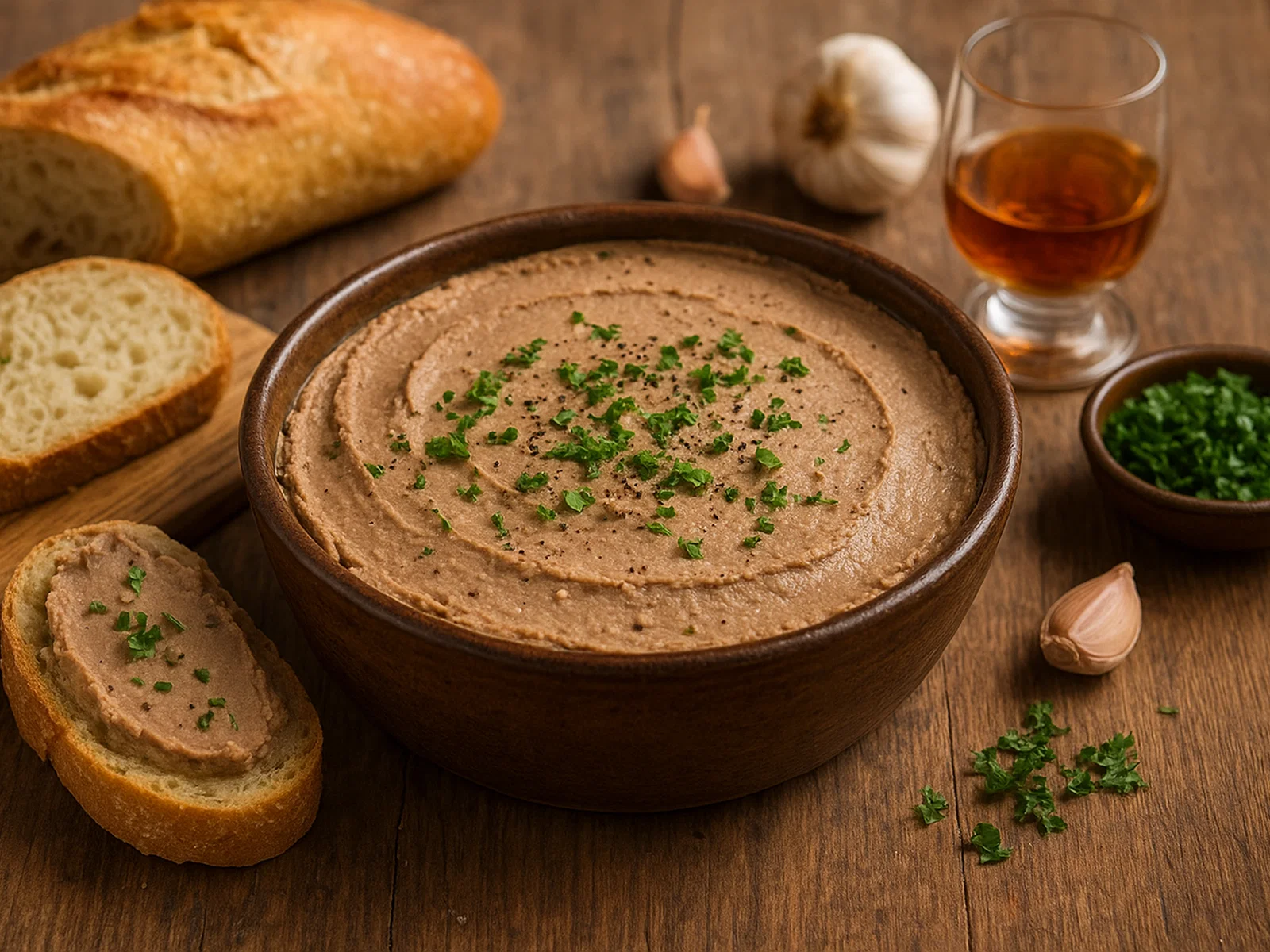 Hausgemachte Hühnerleber-Pâté mit Cognac