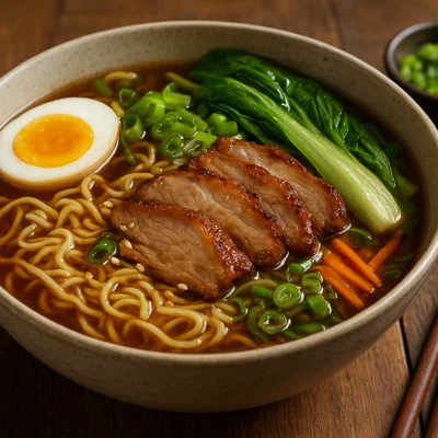 Aromatische Ramen-Nudelsuppe mit Schweinefleisch