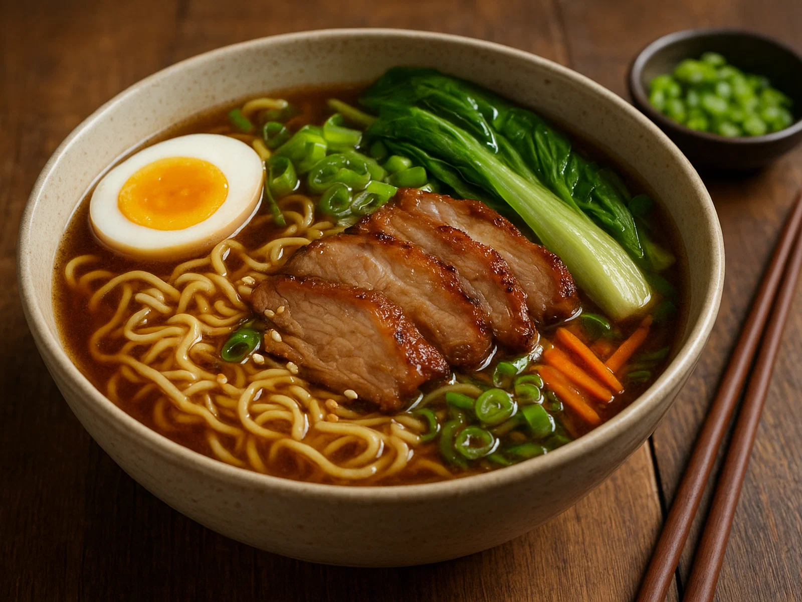 Aromatische Ramen-Nudelsuppe mit Schweinefleisch