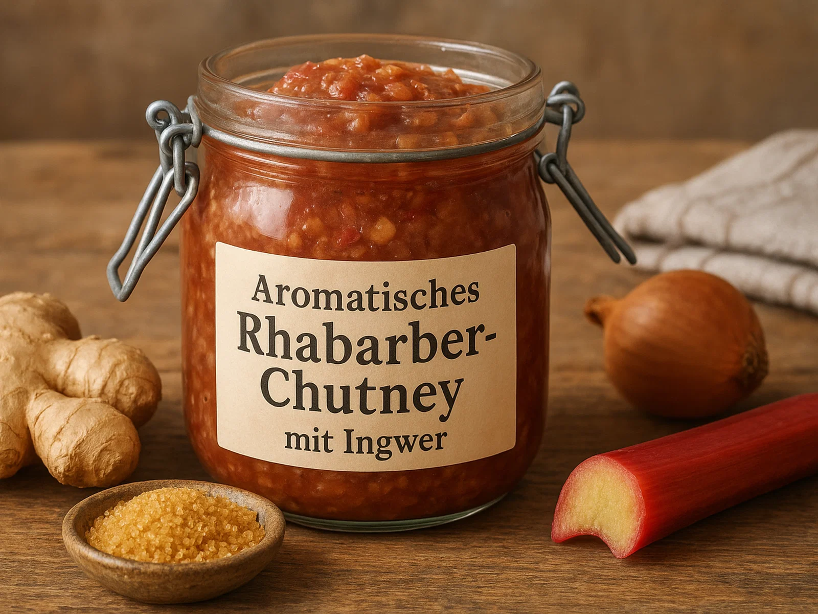 Aromatisches Rhabarber-Chutney mit Ingwer