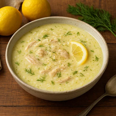 Griechische Avgolemono-Zitronen-Hühnersuppe