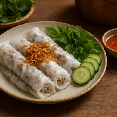 Banh Cuon – Vietnamesische gedämpfte Reismehlrollen