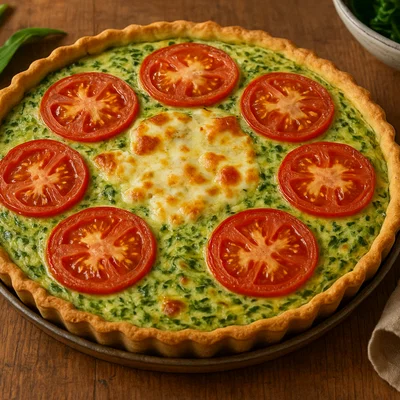 Bärlauch-Tarte mit Tomaten und Mozzarella