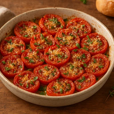 Pomodori al Forno mit Parmesan und frischen Kräutern