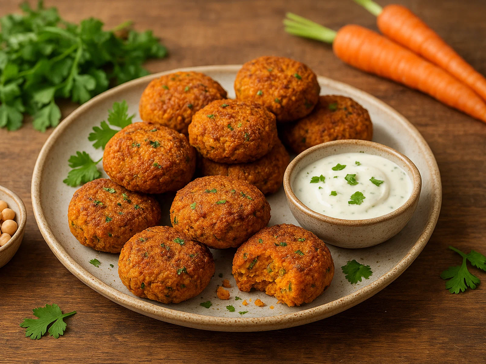 Gebackene Karottenfalafel aus dem Ofen