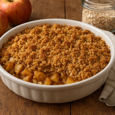 Apfel-Crumble mit Haferflocken