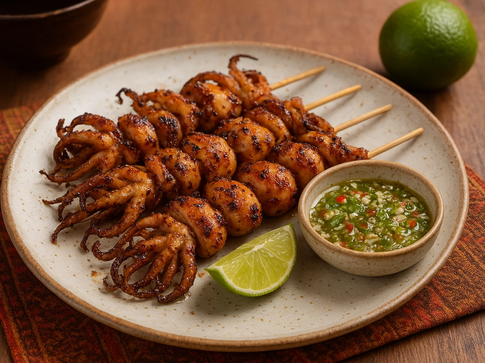 Ang Dtray-Meuk (Kambodschanische gegrillte Tintenfische)