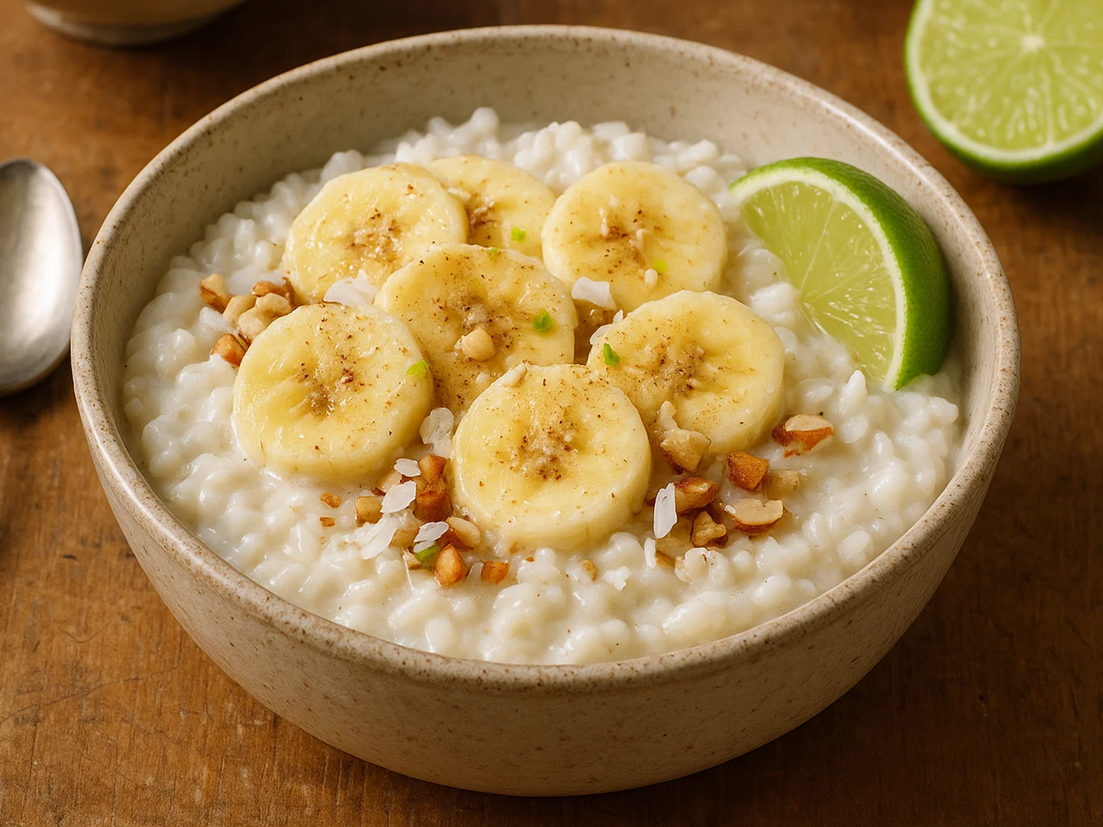 Banana Poke mit Kokosmilch und süßem Reis